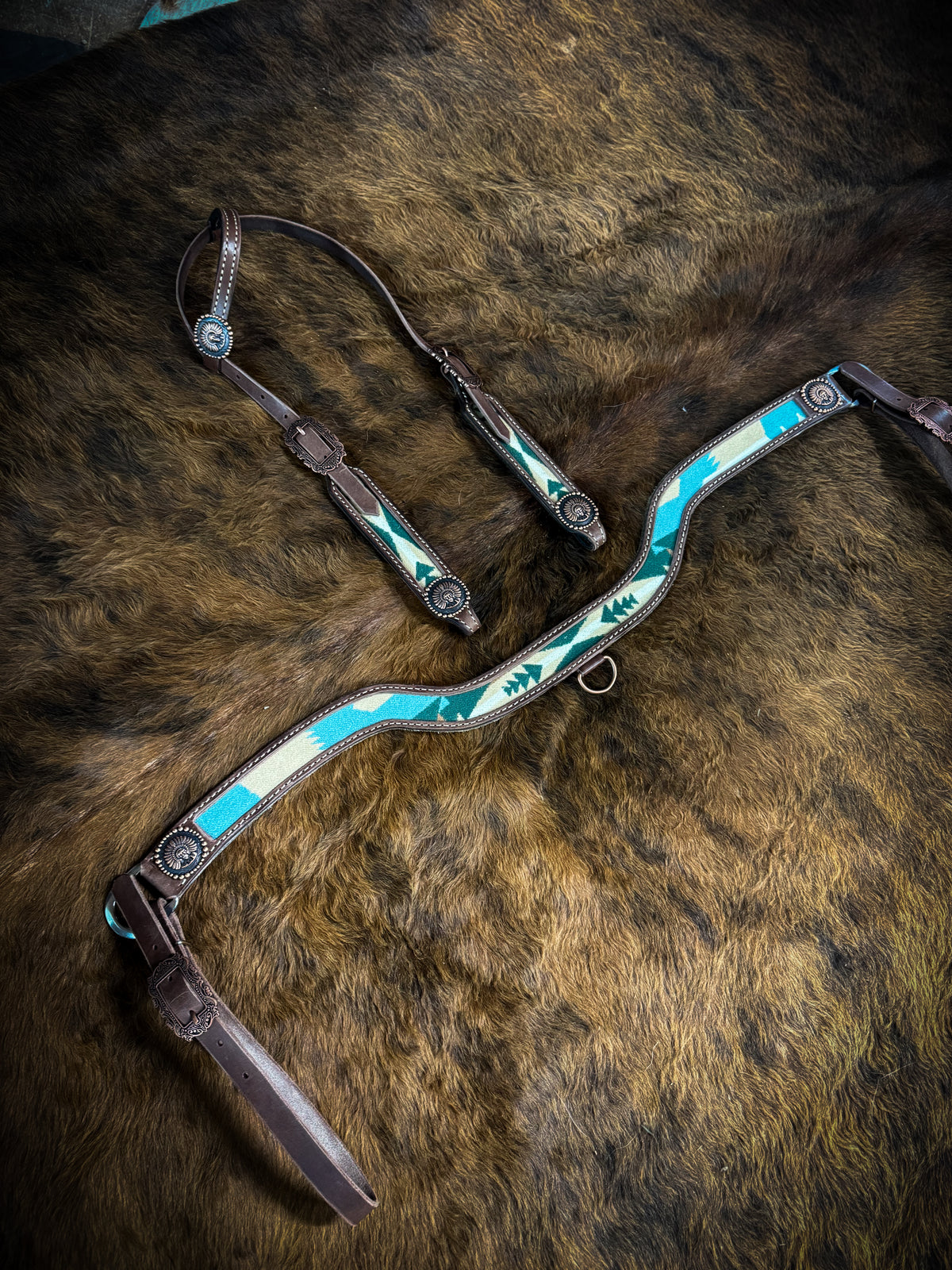 Narrow Tripping Collar tack set made with Genuine Pendleton wool