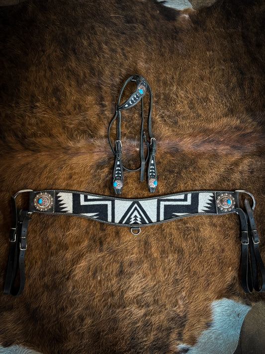 Tripping Collar tack set made with Genuine Pendleton wool